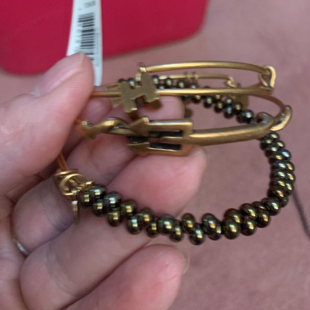 Nwt Alex And Ani Cocoa Trident Set Of 3